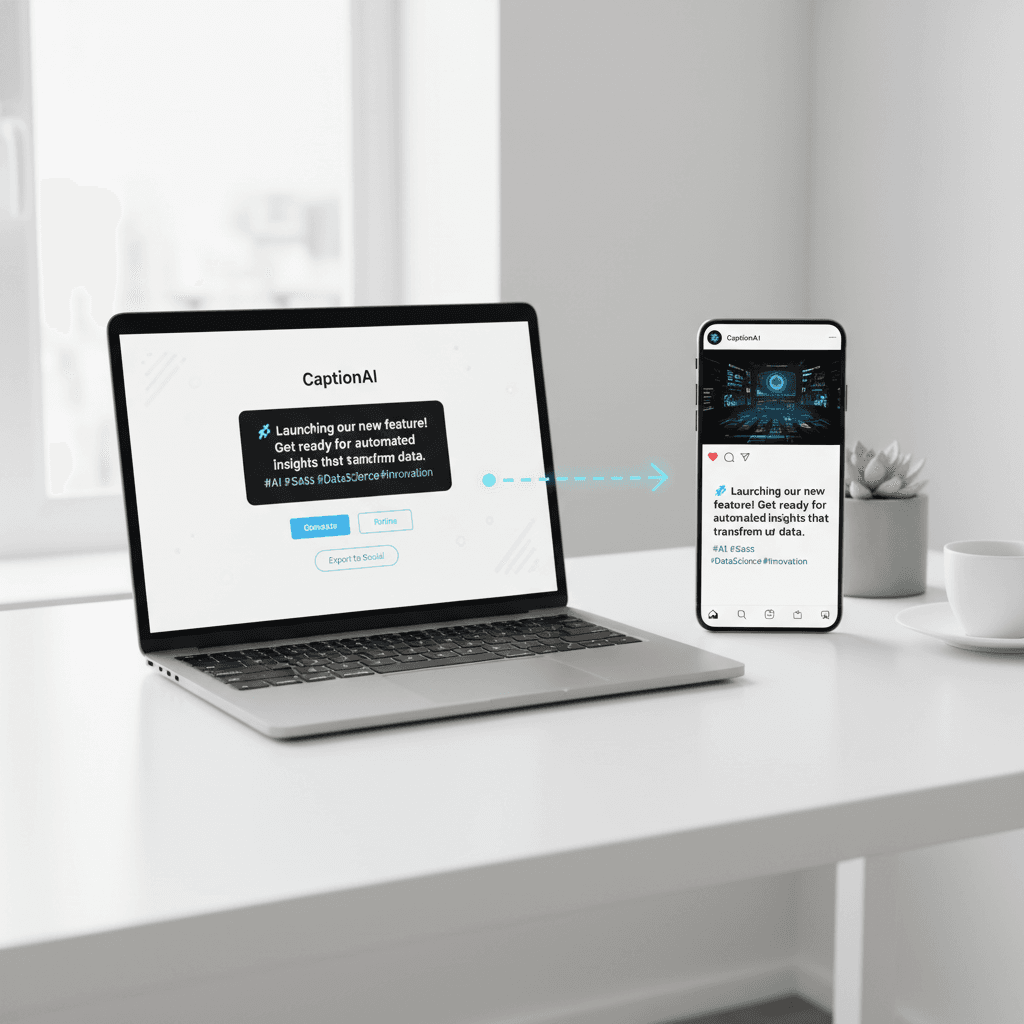Caption copied seamlessly from CaptionAI to Instagram