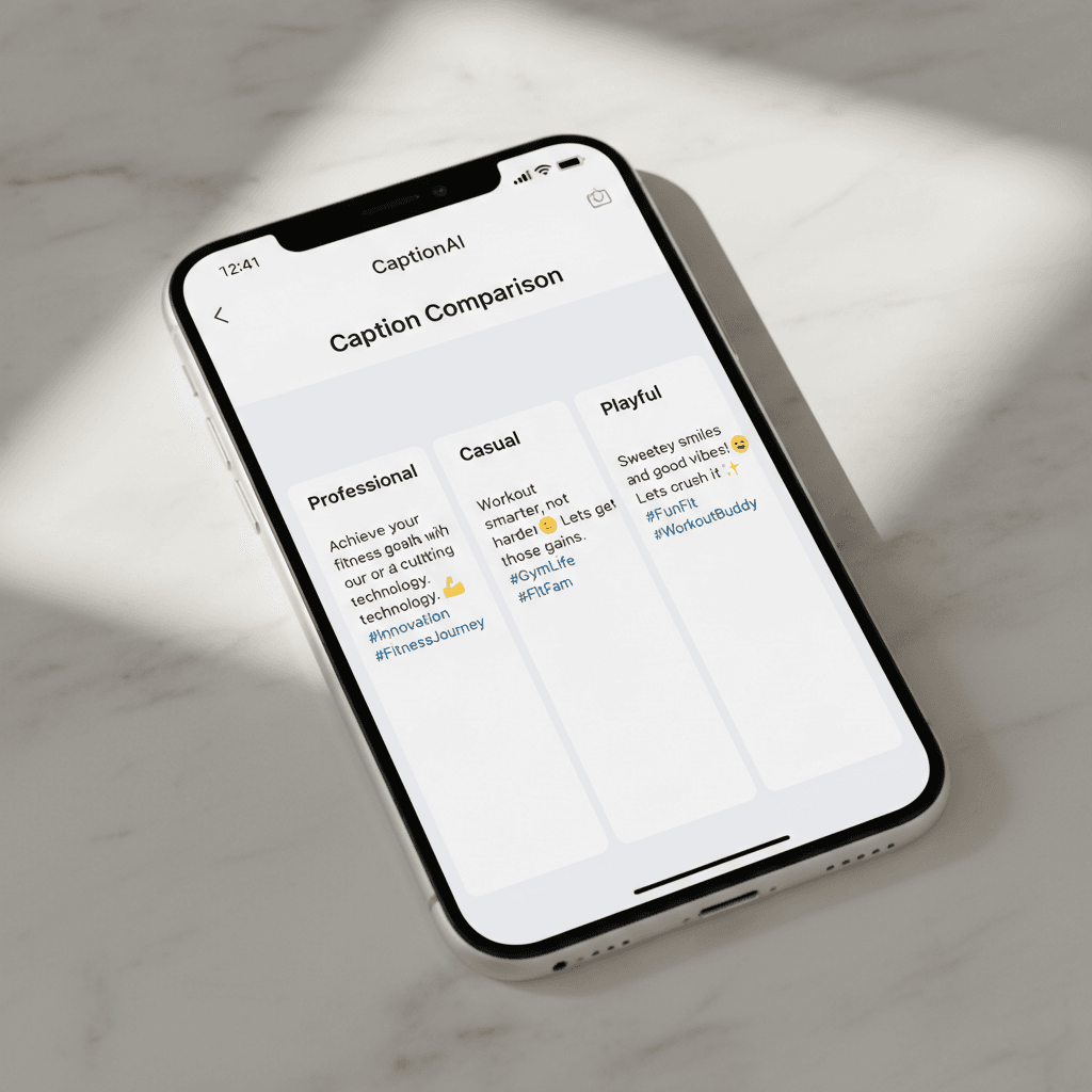 Multiple caption style options displayed on mobile
