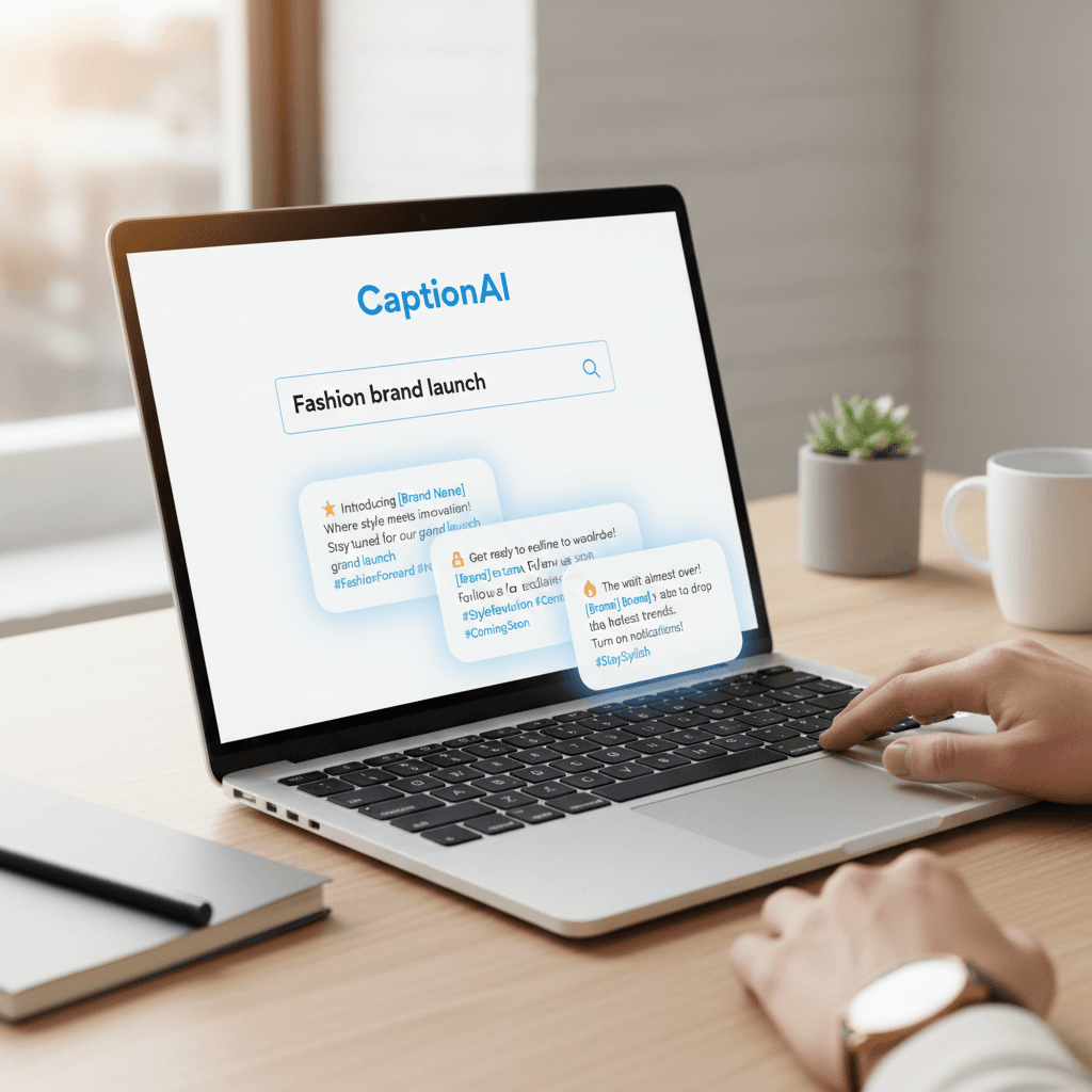 CaptionAI dashboard showing instant caption generation