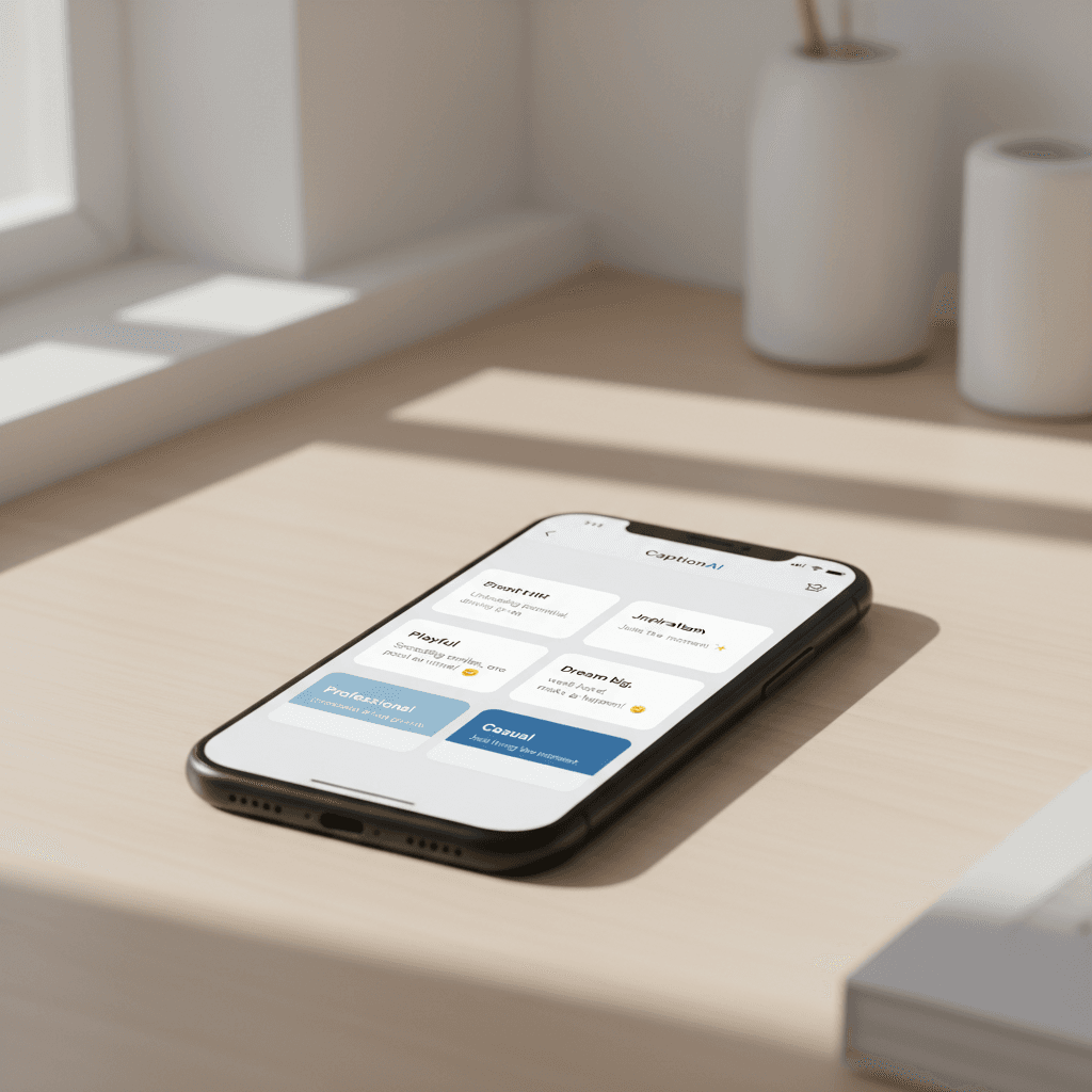CaptionAI caption style options on mobile screen